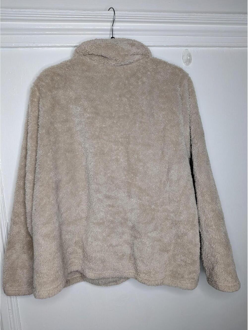 Torrid Jacket Womens 3 Beige Sherpa Fleece Full Zip Pockets Lined Cozy - Picture 4 of 6